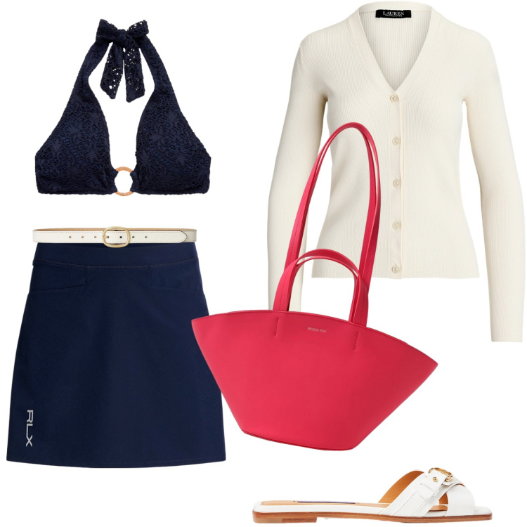 Outfit donna - Mini e top. Stile Basic per Tutti i giorni. look ideale per Petite. Abbinamento con cinture, cardigans, minigonne, sandali col tacco, top, borse a spalla.