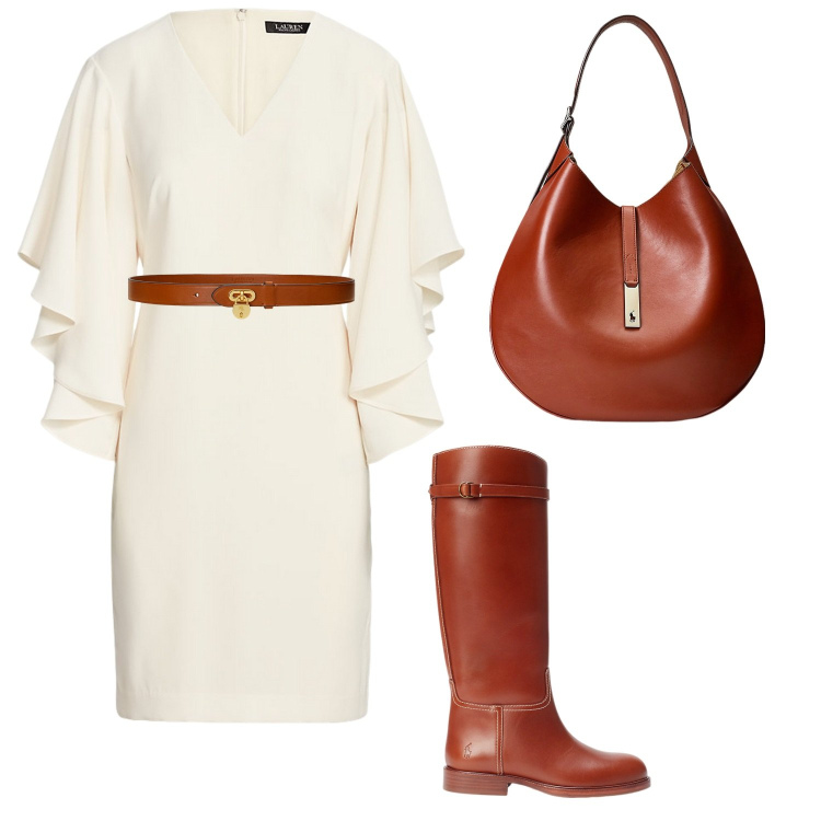 Outfit donna - Total look #1939250. Stile Casual chic per Tutti i giorni. Abbinamento con cinture, vestiti, stivali, borse a spalla.