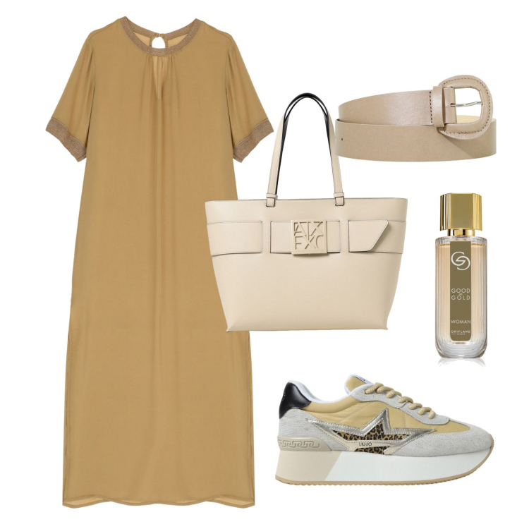 Outfit donna - Borsa per l\'estate!!!. Stile Casual per Tutti i giorni. Abbinamento con profumi, cinture, vestiti lunghi, sneakers, borse a spalla.