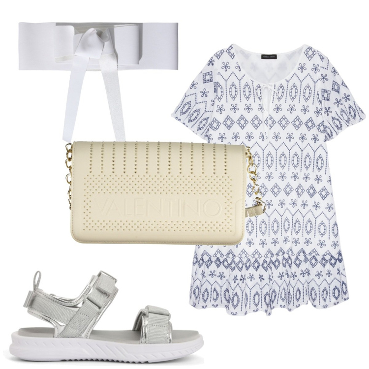 Outfit donna - Total look #1940405. Stile Trendy per Tutti i giorni. Abbinamento con sandali, cinture, vestiti, borse a tracolla.