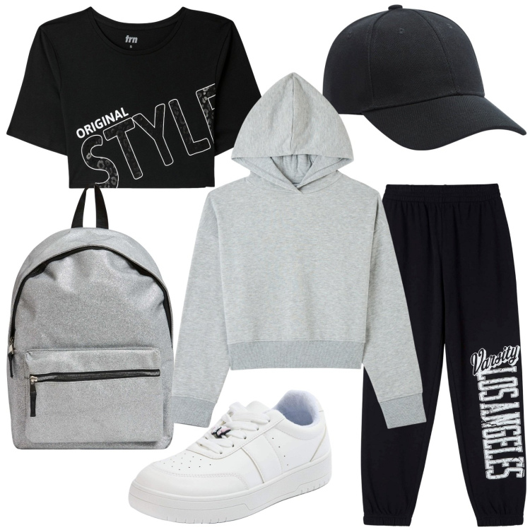 Outfit donna - Terranova - lezione di pilates. Stile Basic per Sport. look ideale per Petite. Abbinamento con cappelli, pantaloni sportivi, felpe con cappuccio, sneakers, zaini, t-shirt sportive.