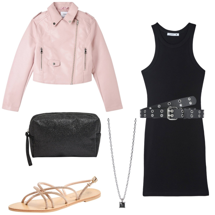 Outfit donna - Terranova - back to the night. Stile Bon Ton per Serata fuori. look ideale per Petite. Abbinamento con collane, valigie, cinture, sandali, vestiti lunghi, giacche.