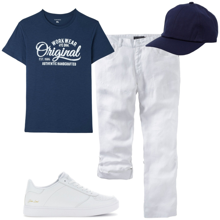 Outfit uomo - Total look #1940720. Stile Casual per Tutti i giorni. Abbinamento con pantaloni, t-shirt, sneakers, cappelli.