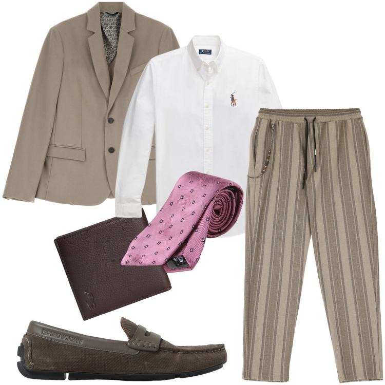 Outfit uomo - Con la cravatta rosa. Stile Business/Elegante per Cerimonia. Abbinamento con pantaloni, giacche, portafogli, camicie, scarpe stringate, cravatte.