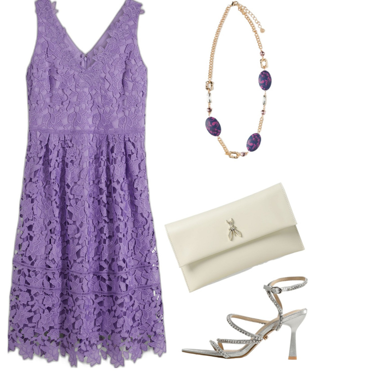 Outfit donna - Total look #1940981. Stile Boho Abbinamento con vestiti, sandali col tacco, ciondoli, clutch.