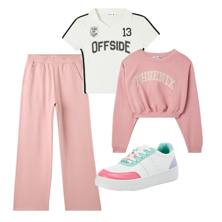 Outfit donna - Back to the gym. Stile Basic per Sport. Abbinamento con felpe sportive, pantaloni, t-shirt, sneakers.