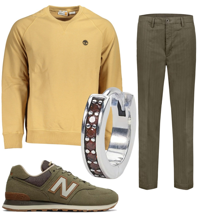 Outfit uomo - Total look #1941236. Stile Casual per Tutti i giorni. Abbinamento con orecchini, sneakers, pantaloni, felpe.