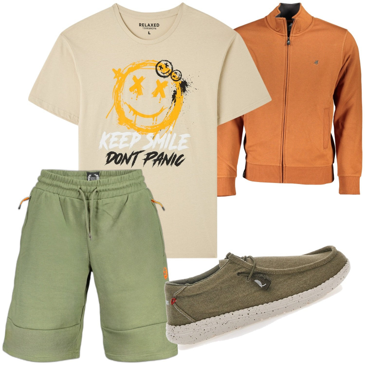 Outfit uomo - Total look #1941401. Stile Casual per Tutti i giorni. Abbinamento con t-shirt, felpe, pantaloni, scarpe stringate.