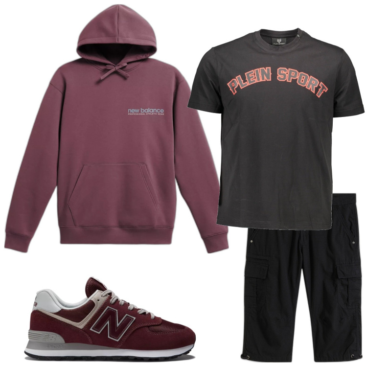 Outfit uomo - Foreign man. Stile Casual per Tutti i giorni. Abbinamento con bermuda, felpe con cappuccio, sneakers, t-shirt.
