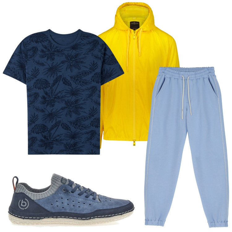 Outfit uomo - Una felpa solare. Stile Casual per Tutti i giorni. Abbinamento con t-shirt, pantaloni, giacche, sneakers.