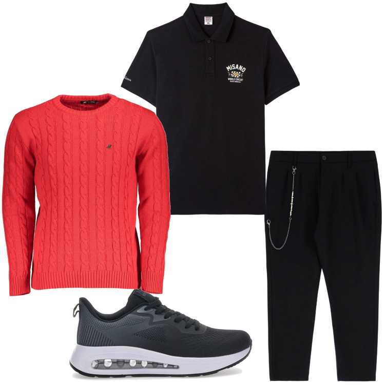 Outfit uomo - Max Dillan sneakers. Stile Casual per Tutti i giorni. Abbinamento con polo, pantaloni, maglieria, sneakers.