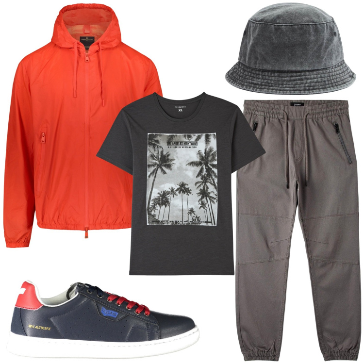Outfit uomo - American style. Stile Casual per Tutti i giorni. Abbinamento con cappelli, t-shirt, pantaloni, giacche, sneakers.