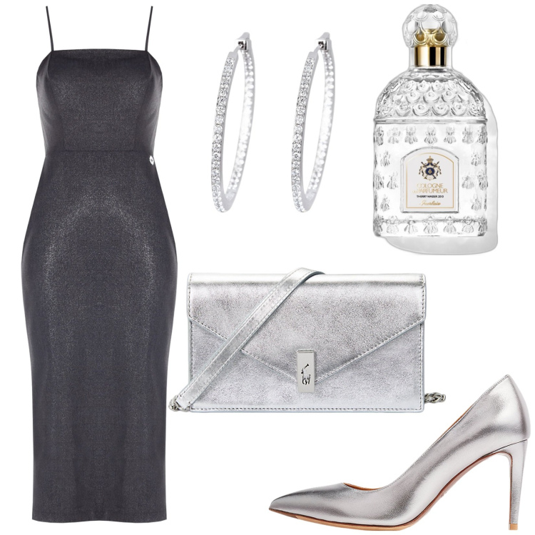 Outfit donna - Total look #1943200. Stile Glamour per Cerimonia. Abbinamento con profumi, orecchini, vestiti a tubino, décolleté, clutch.