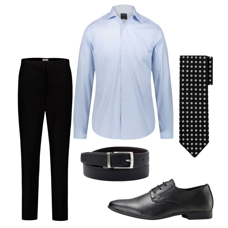 Outfit uomo - Back to the office!!!. Stile Business/Elegante per Ufficio. Abbinamento con scarpe stringate, camicie, pantaloni chino, cravatte, cinture.