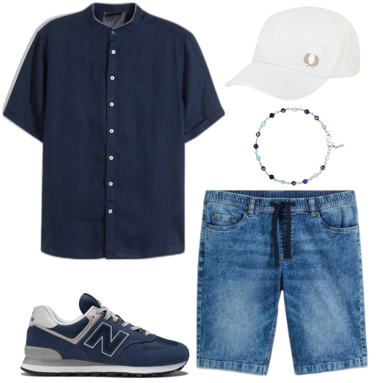 Outfit uomo - La camicia di lino. Stile Casual per Tutti i giorni. Abbinamento con bermuda, camicie a manica corta, braccialetti, sneakers, cappelli.