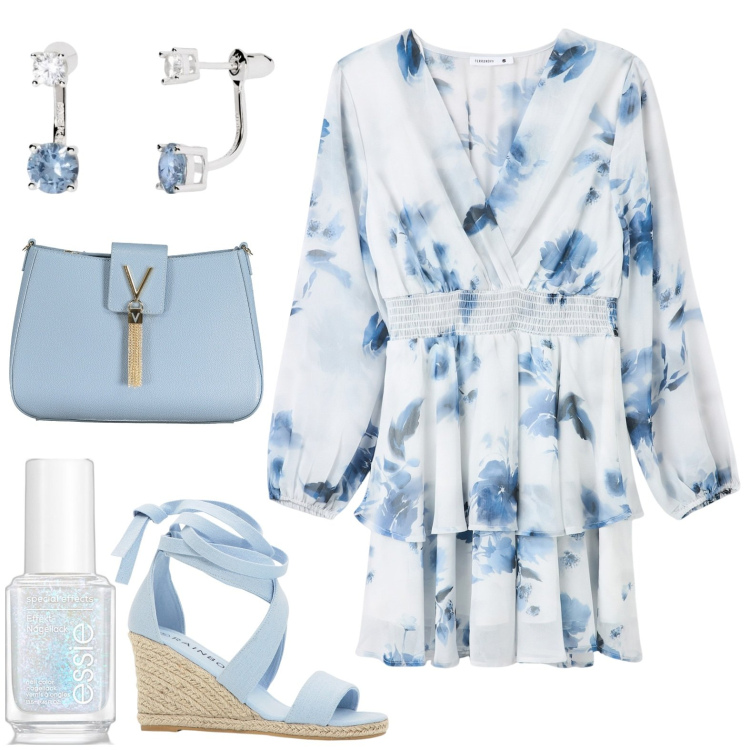 Outfit donna - Total look #1945221. Stile Casual per Tutti i giorni. Abbinamento con sandali, smalti, vestiti corti, orecchini, borse a spalla.