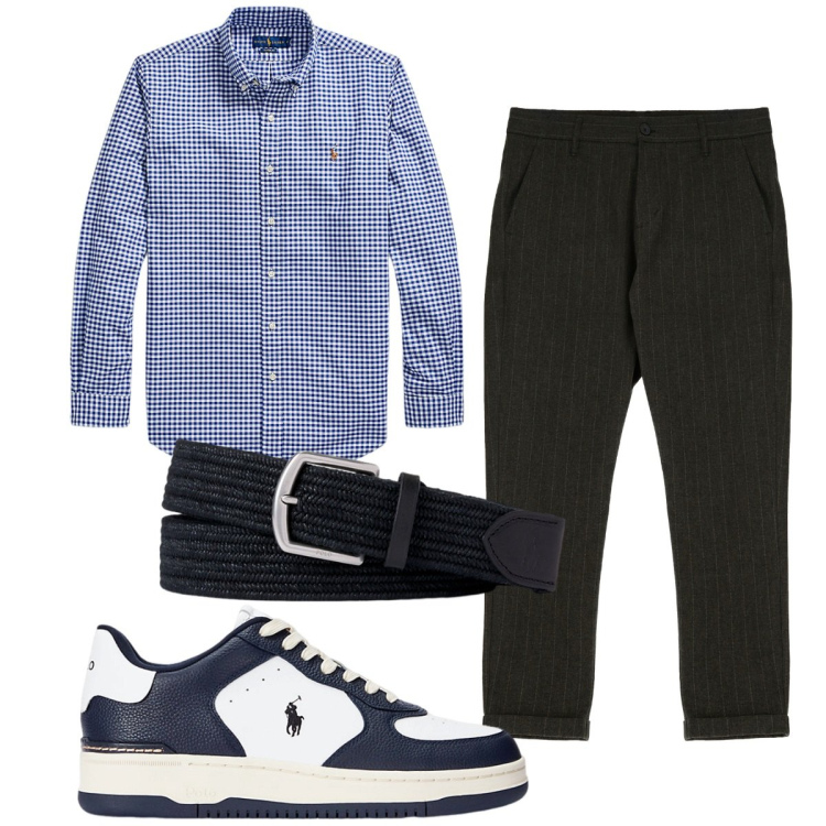 Outfit uomo - Total look #1945287. Stile Casual per Tutti i giorni. Abbinamento con pantaloni, cinture, camicie, sneakers.