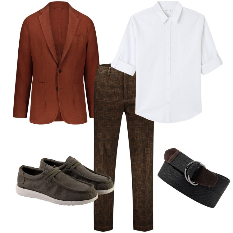 Outfit uomo - La giacca color caramello. Stile Business/Elegante per Cerimonia. Abbinamento con camicie, pantaloni, giacche, scarpe stringate, cinture.