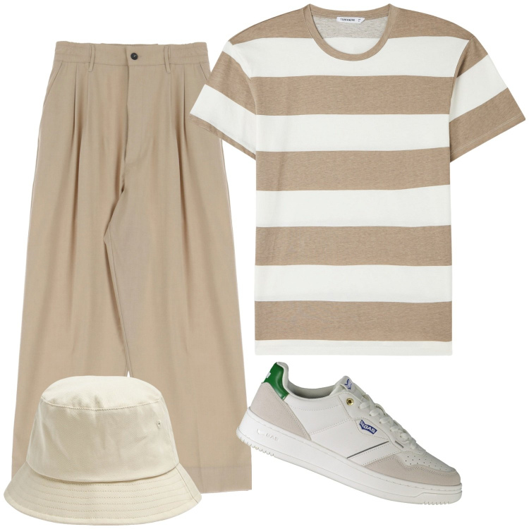 Outfit uomo - Total look #1945677. Stile Casual per Tutti i giorni. Abbinamento con cappelli, t-shirt, pantaloni, sneakers.