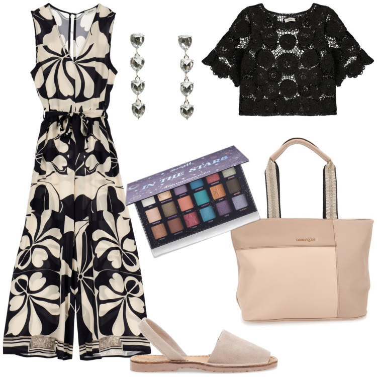 Outfit donna - September: back to town. Stile Etnico per Tutti i giorni. Abbinamento con ombretti, orecchini, tute, maglieria, borse a spalla, sandali in pelle.