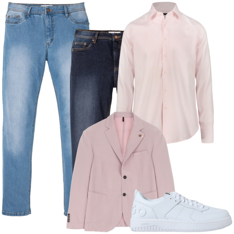 Outfit uomo - Lo stile personalizzato. Stile Trendy per Tutti i giorni. Abbinamento con jeans dritti, giacche, camicie, sneakers.