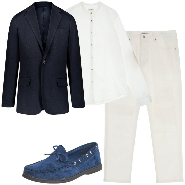 Outfit uomo - Total look #1945873. Stile Casual per Ufficio. Abbinamento con pantaloni, camicie, scarpe stringate, giacche.