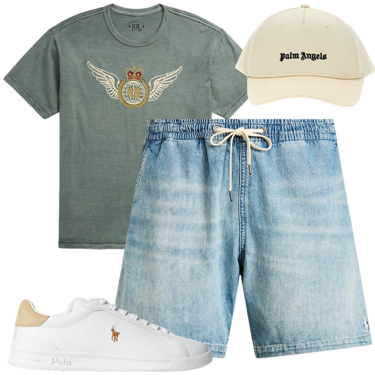 Outfit uomo - Total look #1946225. Stile Casual per Tutti i giorni. Abbinamento con sneakers, pantaloni, t-shirt, polo, cappelli.