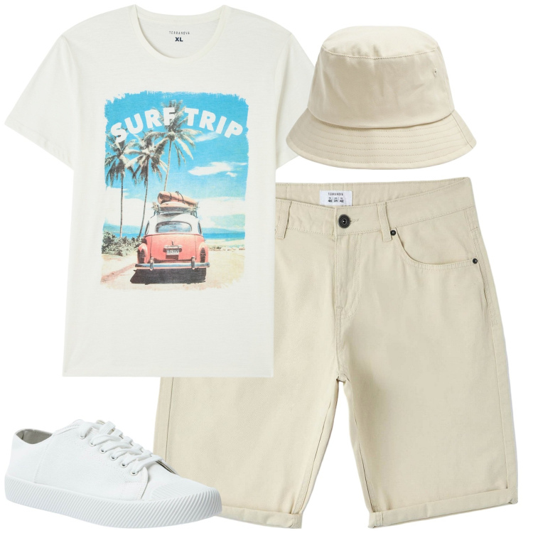 Outfit uomo - Total look #1946234. Stile Casual per Tutti i giorni. Abbinamento con cappelli, pantaloni, sneakers, t-shirt.