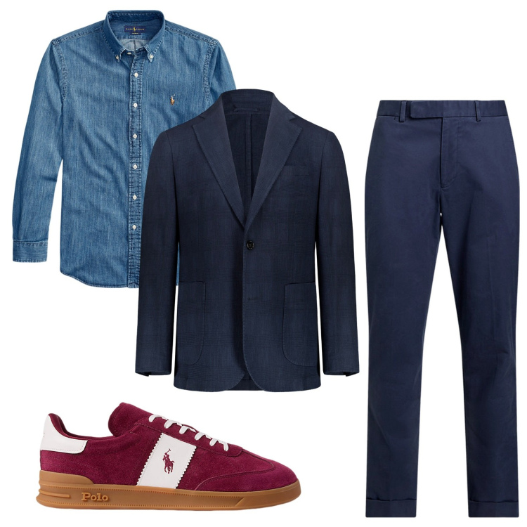 Outfit uomo - Polo ai piedi. Stile Trendy per Serata speciale. Abbinamento con camicie, pantaloni chino, sneakers, giacche.