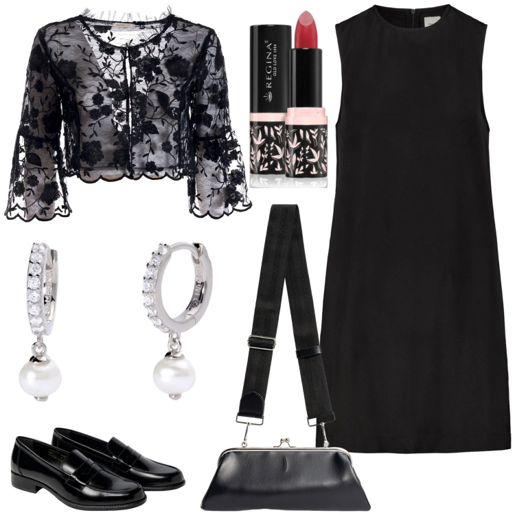 Outfit donna - Gli orecchini Mabina. Stile Bon Ton per Tutti i giorni. Abbinamento con rossetti, orecchini, blazer, vestiti a tubino, mocassini, clutch.