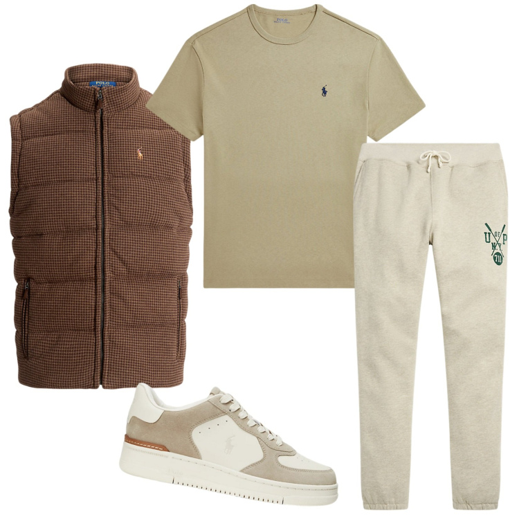 Outfit uomo - Total look #1946513. Stile Casual per Tutti i giorni. Abbinamento con sneakers, pantaloni, t-shirt, maglieria.