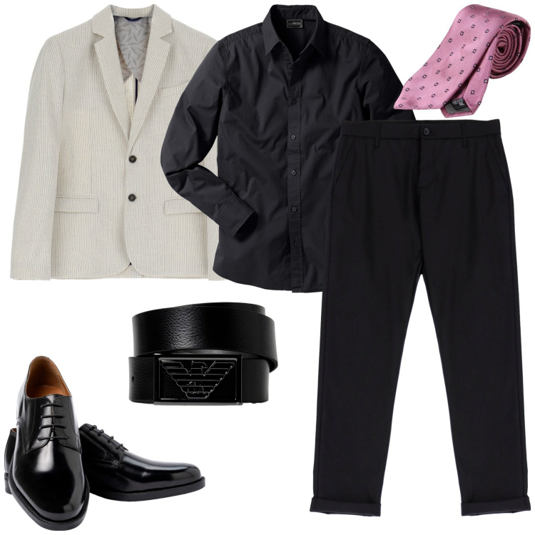 Outfit uomo - Total look #1947154. Stile Business/Elegante per Tutti i giorni. Abbinamento con camicie, giacche, pantaloni, scarpe stringate, cravatte, cinture.
