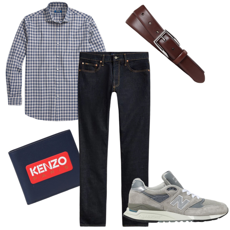 Outfit uomo - Il jeans blu scuro. Stile Urban per Serata speciale. Abbinamento con jeans, cinture, camicie, portafogli, sneakers.