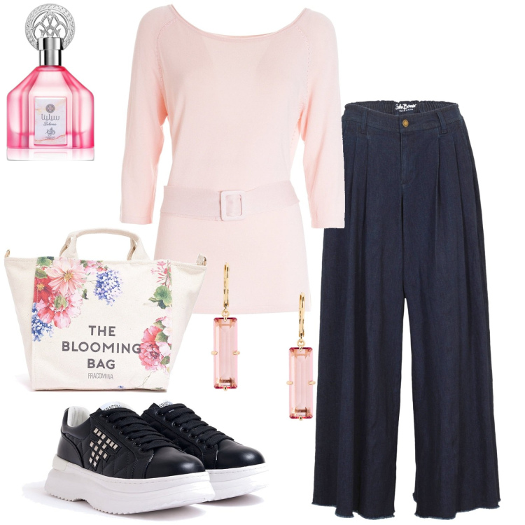 Outfit donna - Total look #1948490. Stile Casual per Tutti i giorni. Abbinamento con gonne, profumi, maglieria, borse tote, sneakers, orecchini.