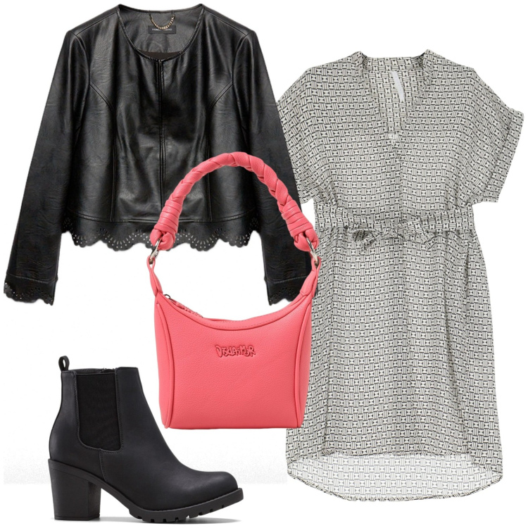 Outfit donna - Minimal urban. Stile Urban per Ufficio. Abbinamento con stivaletti, vestiti lunghi, blazer, borse a spalla.