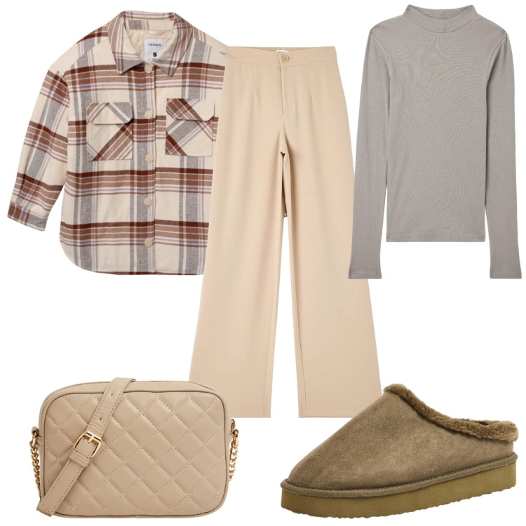 Outfit donna - Sempre trendy con Terranova. Stile Trendy per Tutti i giorni. Abbinamento con pantaloni, cappotti, borse a tracolla, sabot, t-shirt.