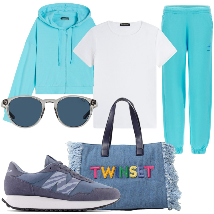 Outfit donna - Sportiva. Stile Sporty chic per Tutti i giorni. Abbinamento con sneakers, pantaloni, felpe con cappuccio, t-shirt, occhiali da sole, borse a mano.