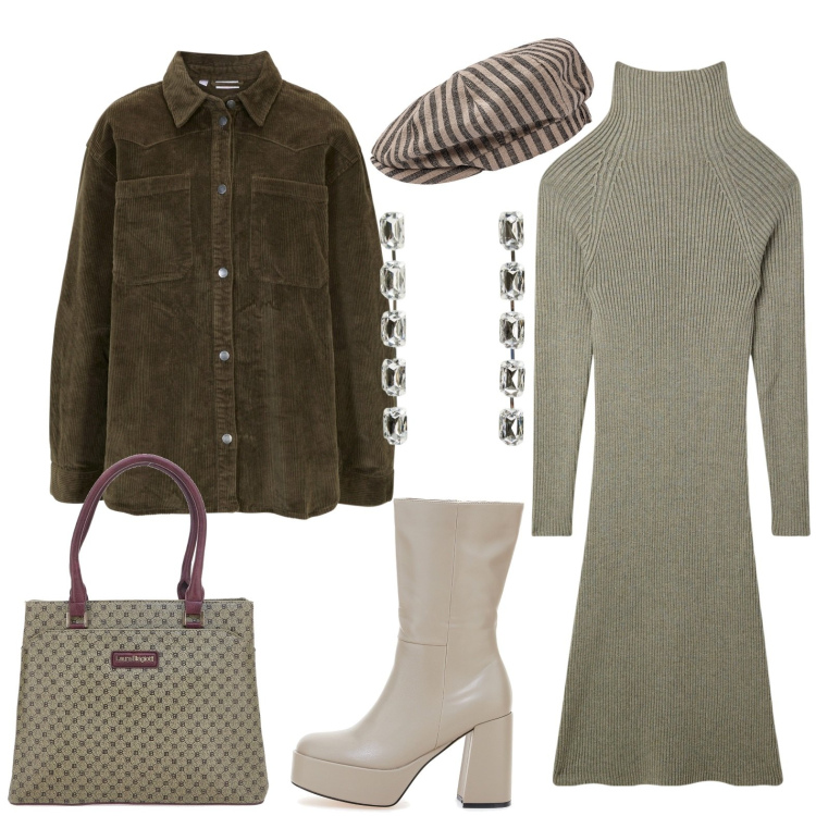 Outfit donna - Le Havre Paris. Stile Vintage retrò per Tutti i giorni. Abbinamento con blazer, orecchini, vestiti midi/longuette, cappelli, borse a mano, stivali.