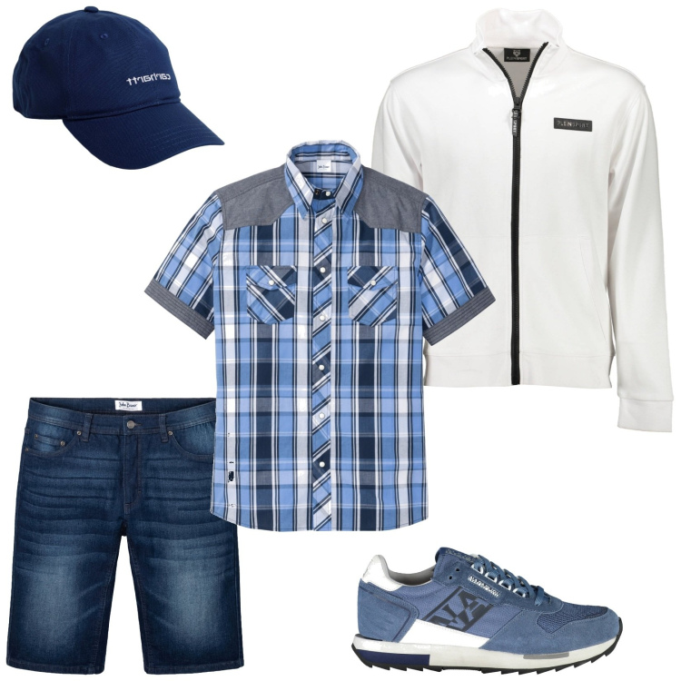 Outfit uomo - La camicia a quadri. Stile Casual per Tutti i giorni. Abbinamento con camicie a manica corta, bermuda, scarpe sportive, cappelli, felpe.