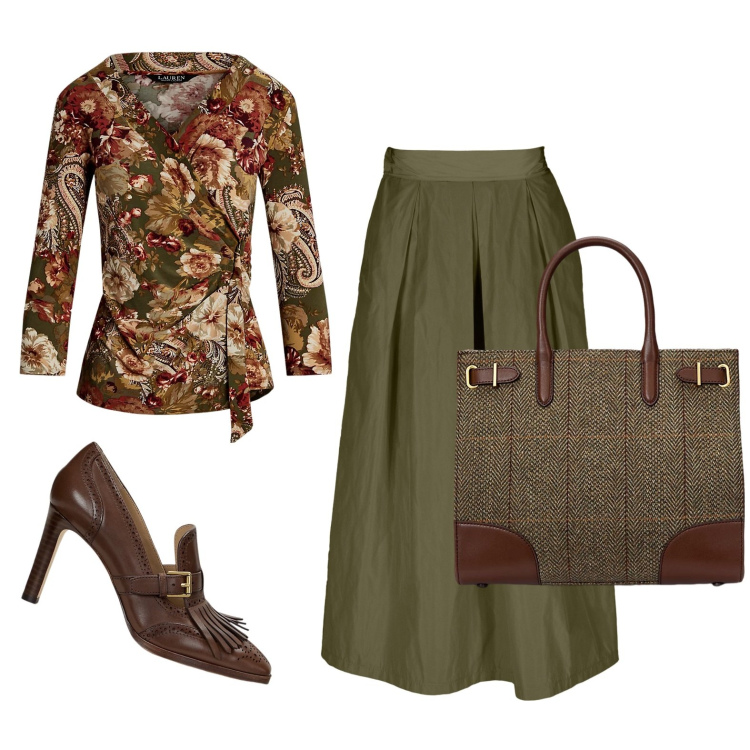 Outfit donna - Total look #1949819. Stile Casual chic Abbinamento con top, borse tote, décolleté, gonne.