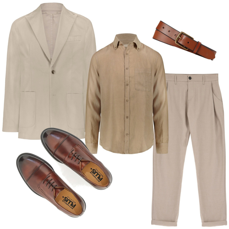 Outfit uomo - Riunione con stile al rientro. Stile Business/Elegante per Ufficio. Abbinamento con pantaloni, cinture, giacche, scarpe stringate, camicie.