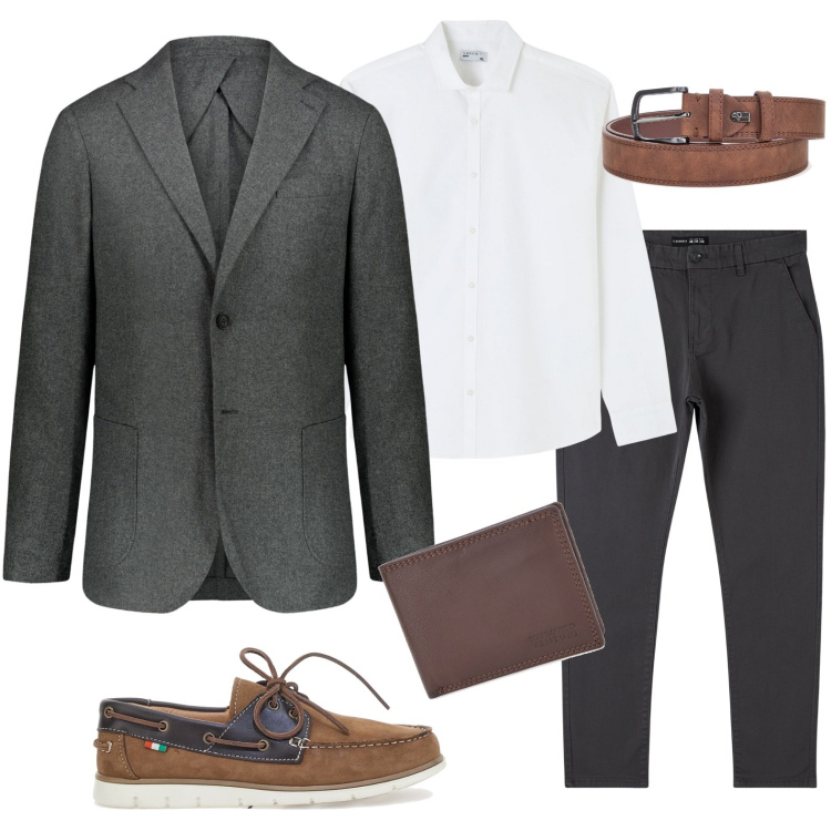 Outfit uomo - Stringate per rientro in ufficio. Stile Trendy per Ufficio. Abbinamento con pantaloni chino, camicie, giacche, portafogli, cinture, scarpe stringate.