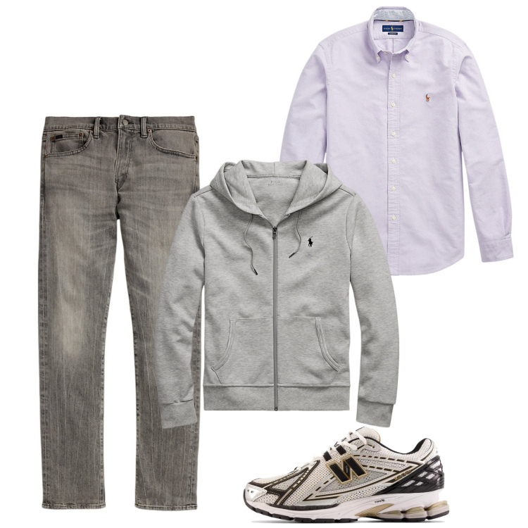 Outfit uomo - Felpa. Stile Casual per Tutti i giorni. Abbinamento con sneakers, camicie, felpe, jeans.