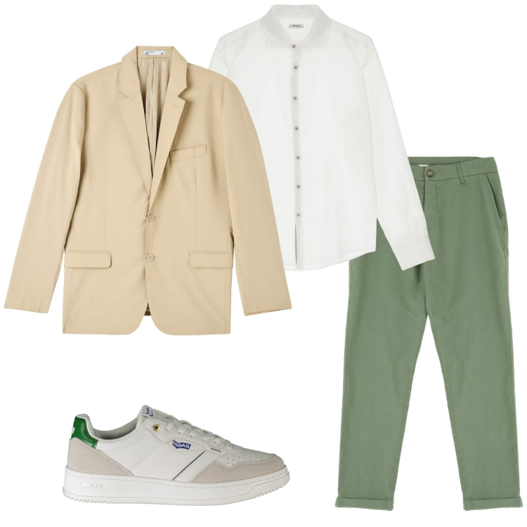 Outfit uomo - Dal lavoro all\' aperitivo. Stile Business/Elegante per Ufficio. Abbinamento con giacche, pantaloni, camicie, sneakers.