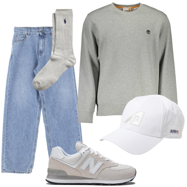 Outfit uomo - La felpa Timberland. Stile Urban per Tutti i giorni. Abbinamento con sneakers, jeans, calzini, felpe, cappelli.
