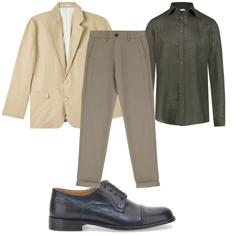 Outfit uomo - Total look #1951107. Stile Casual per Tutti i giorni. Abbinamento con giacche, pantaloni, scarpe stringate, camicie.