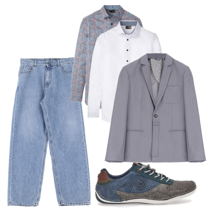 Outfit uomo - Casual per sabato. Stile Casual per Tutti i giorni. Abbinamento con camicie, giacche, jeans, scarpe stringate.