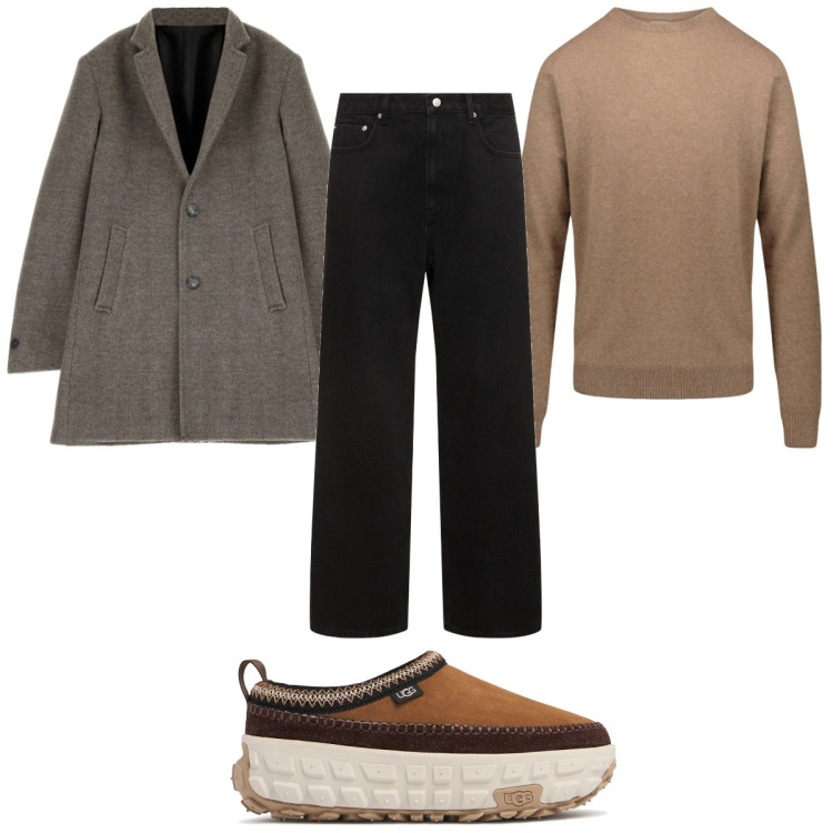 Outfit uomo - Total look #1951188. Stile Casual per Tutti i giorni. Abbinamento con cappotti, maglieria, scarpe stringate, jeans.