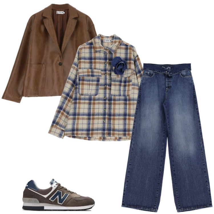 Outfit donna - Total look #1951571. Stile Casual per Tutti i giorni. Abbinamento con sneakers, blazer, jeans, camicie.
