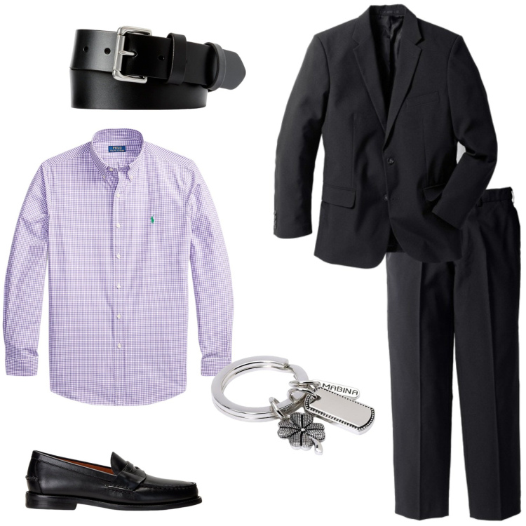 Outfit uomo - Dress code business attire. Stile Business/Elegante per Ufficio. Abbinamento con giacche, portachiavi, scarpe stringate, cinture, camicie, shorts.